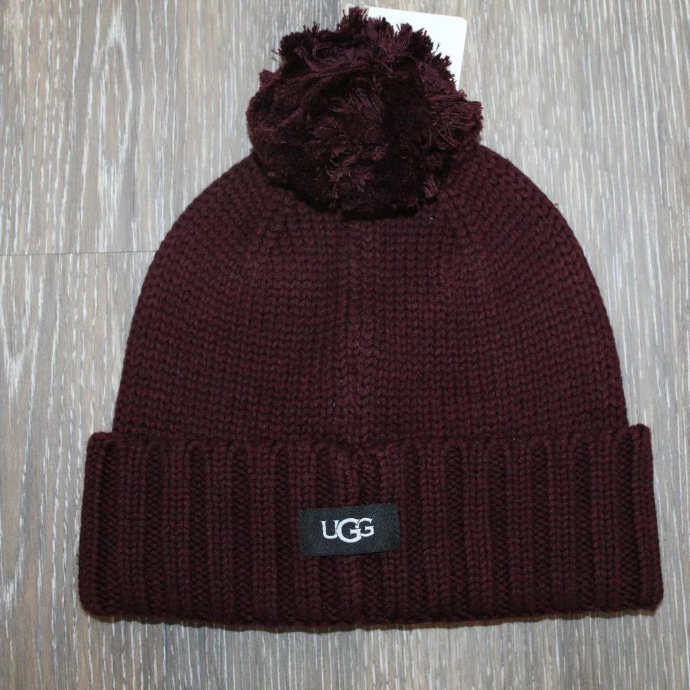 UGG | Accessories | Nwt Ugg Womens Pom Knit Hat Port  display picture 2